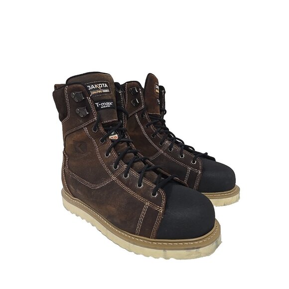 DAKOTA Men\'s 8\'\' 523 Steel Toe Steel Plate Ironworker Work Boots Brown Size 9M main image 6